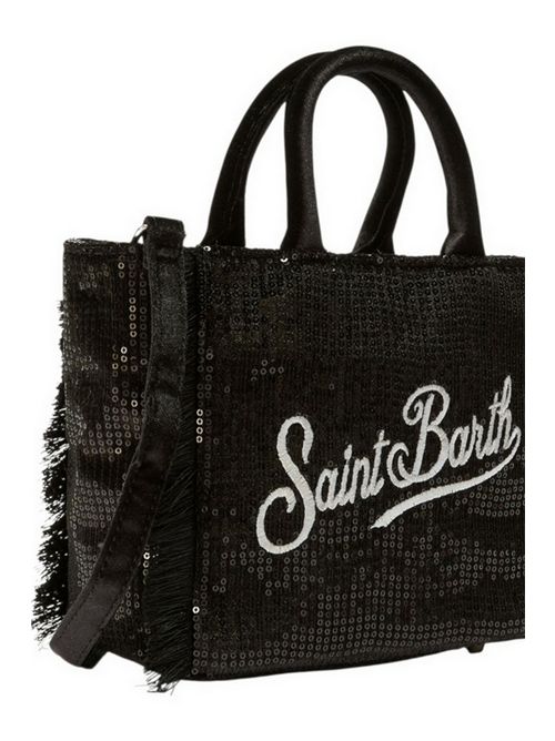 borsa donna vanity mini con paillettes nero MC2 Saint Barth | VANITY MINI VELVET PAILLETTESOO EMB